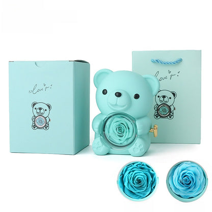 Surprise Flip Open Rose Bear Jewelry Gift Box