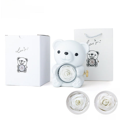 Surprise Flip Open Rose Bear Jewelry Gift Box