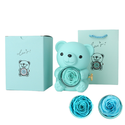 Surprise Flip Open Rose Bear Jewelry Gift Box