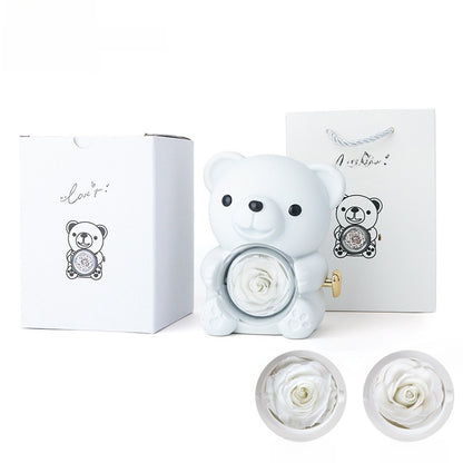 Surprise Flip Open Rose Bear Jewelry Gift Box