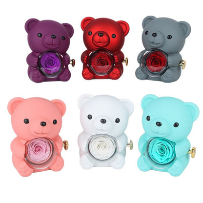 Surprise Flip Open Rose Bear Jewelry Gift Box